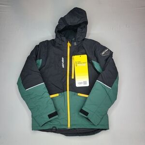 Ski-Doo Kids Ski Jacket in Black and Green